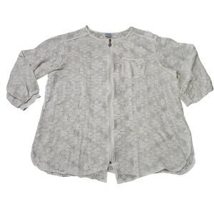 LE COVE White Cover Up Size 2XL Flowers